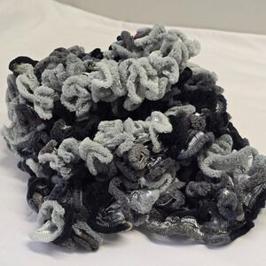 Handmade‎ Women’s Ruffle Scarf Black Gray